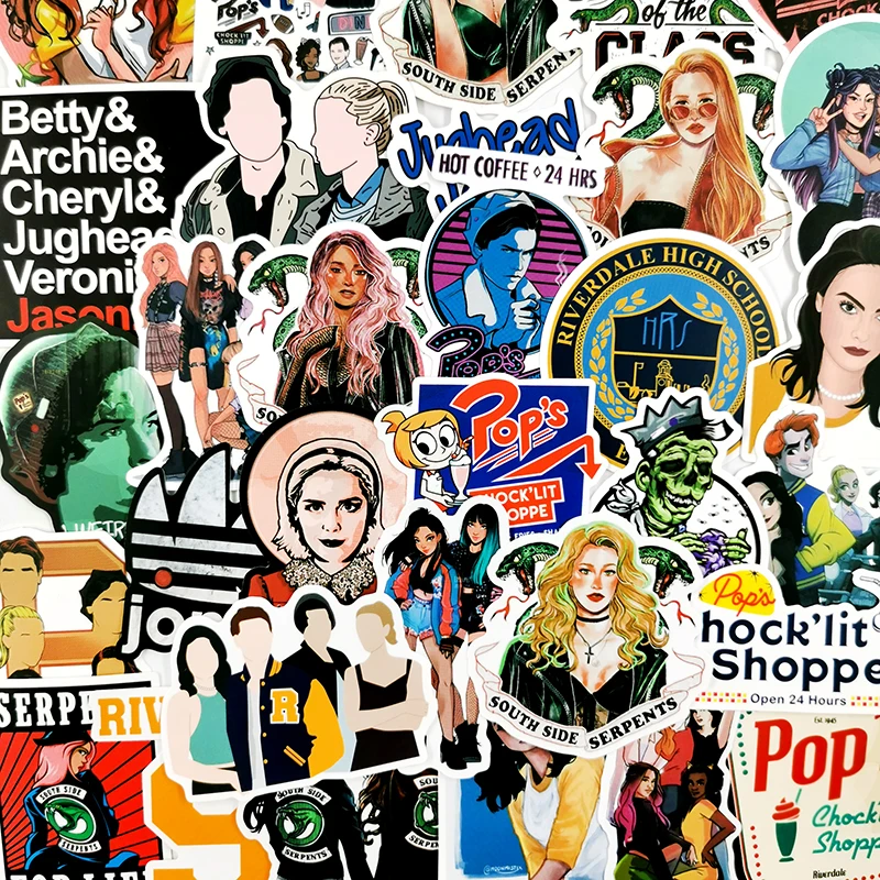 103050pcsset riverdale american tv series cartoon waterproof stickers for skateboard luggage scrapbook laptop motorcycle free global shipping