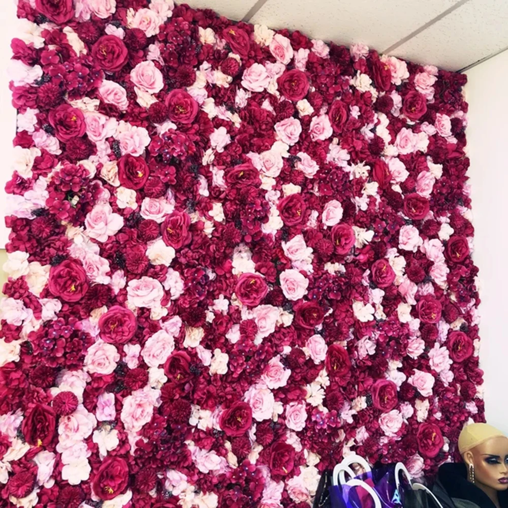 3D Flower Wall Christmas Decor Flower Panel Silk Flowers Wedding Backdrop Bridal Shower Event Baby Girls Room Home Decor