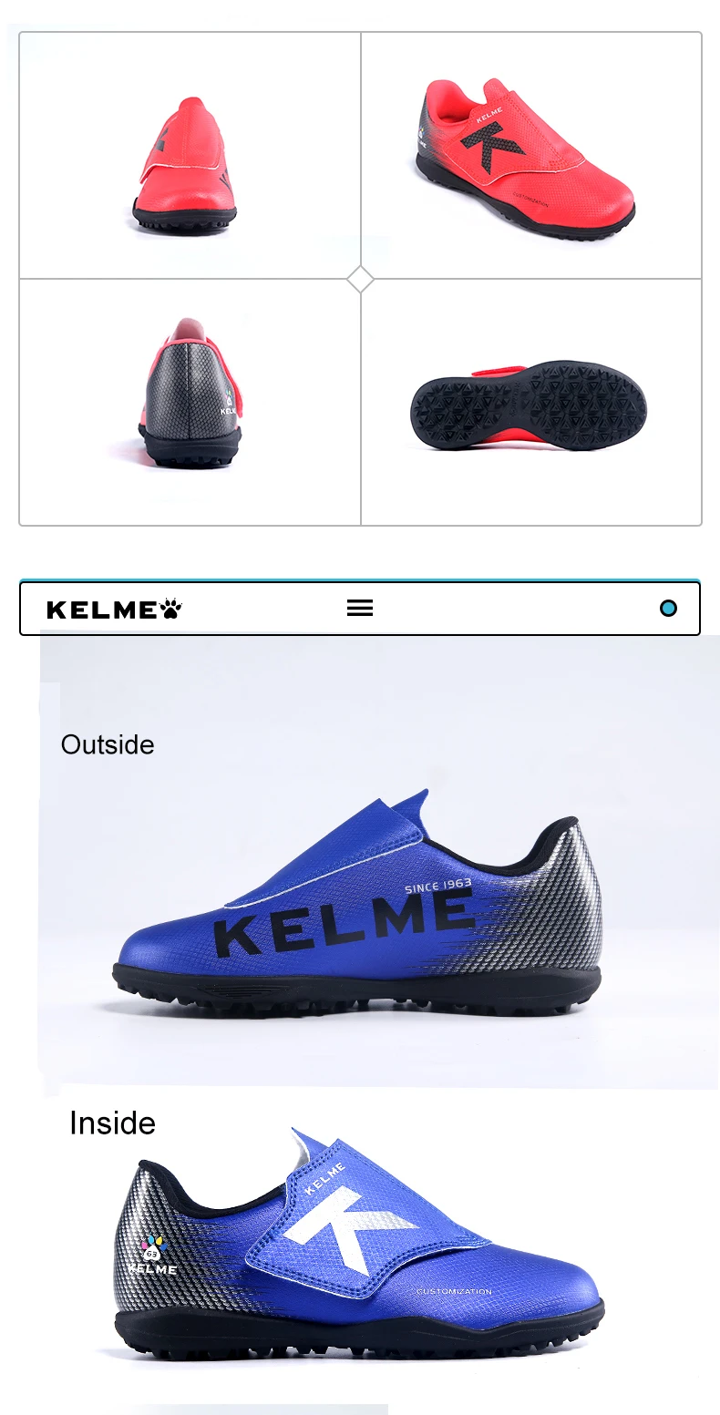 KELME/Детские футбольные бутсы; мужские и женские кроссовки; футбольная обувь; детская спортивная обувь на липучке; 6993349