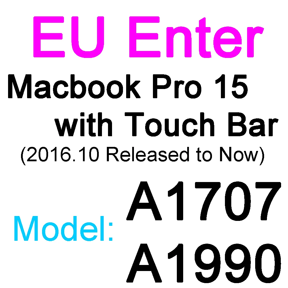 ТПУ Клавиатура чехол для Macbook Air 11 12 13 Pro 13 15 retina тонкая Сенсорная панель матовый прозрачный чехол - Цвет: EU Pro 15 Touch Bar