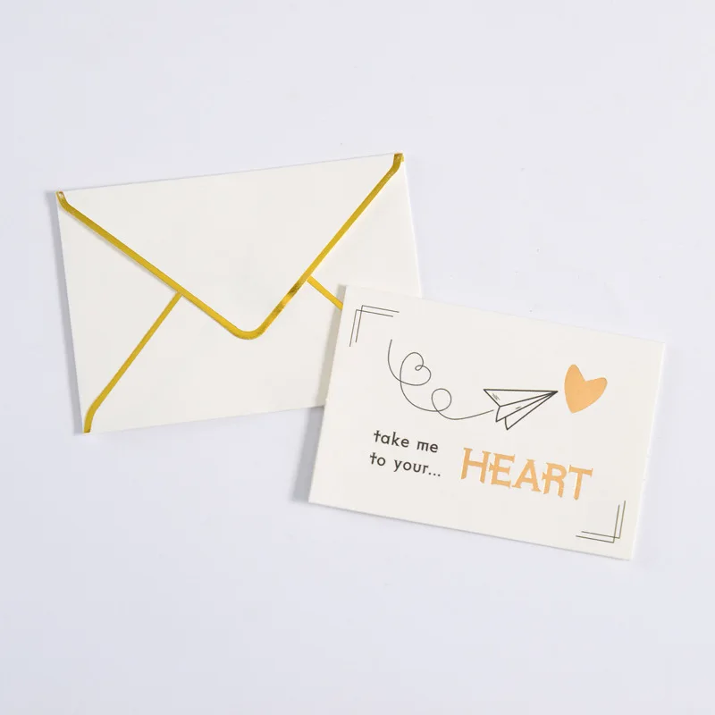 Простая открытка спасибо бронзированный конверт для праздничного приглашения с