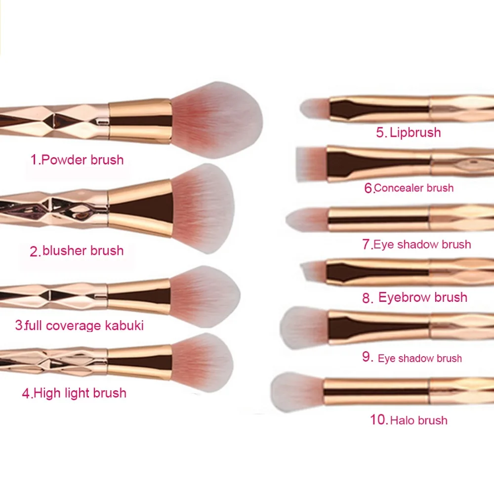 7 шт алмазные голубые кисти для макияжа Набор форма русалки тональный порошок