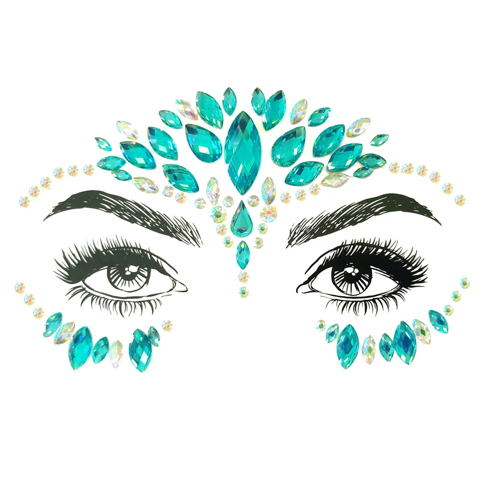 Временная татуировка бриллиантовые наклейки 3D акриловое волокно Сияющие