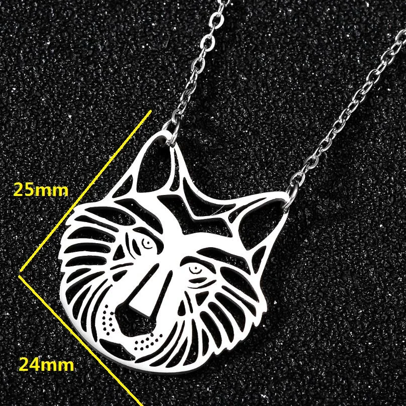 Милое ожерелье из нержавеющей стали с животными собака кошка оригами Лев птица