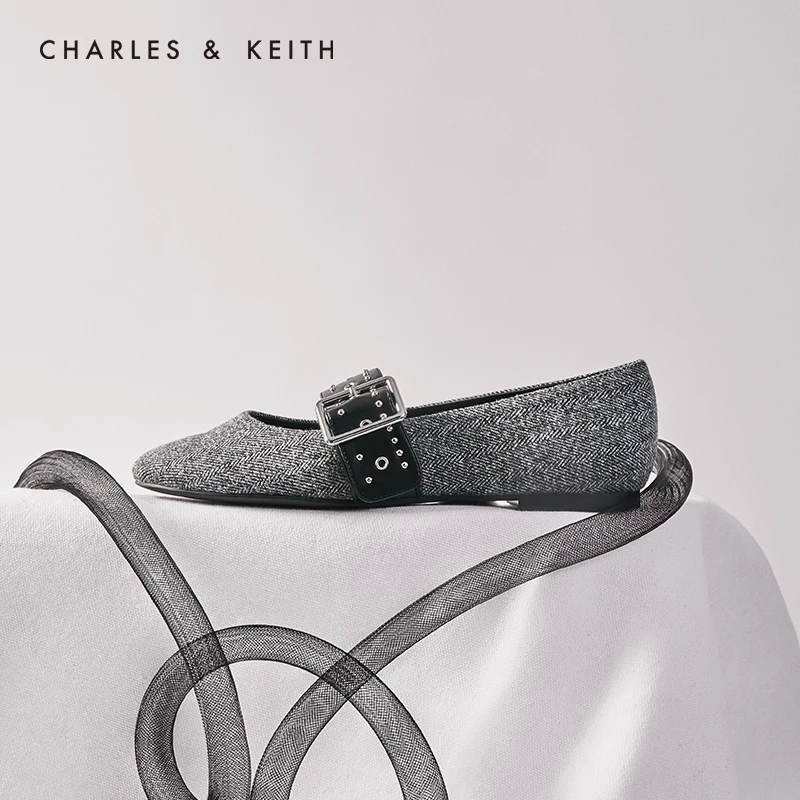 CHARLES＆KEITH Новинка на Осень 2020CK1 70900217Женские туфли Широкий ремешок Плоском каблуке