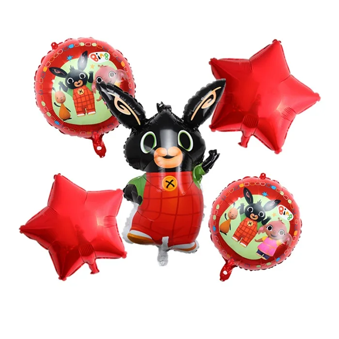 5pcs as picture 15 шт. 86*60 см Bing Банни фольгированные шары мультфильм кролик Воздушные шары 12 дюймов красный черный горошек латексные шары День рождения Декор поставки T - Цвет: 5pcs as picture