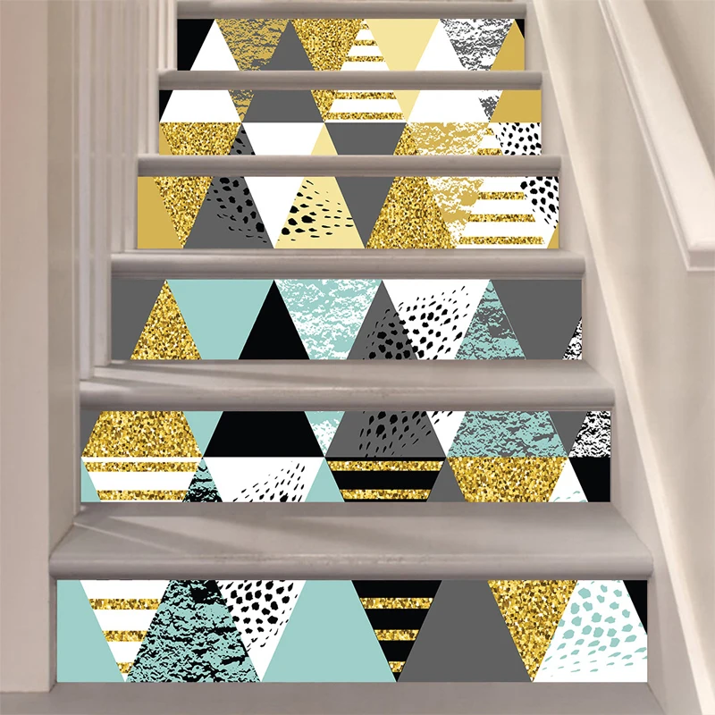 Геометрическая в нордическом стиле наклейка 3d лестницы шаги украшения 6 шт. набор