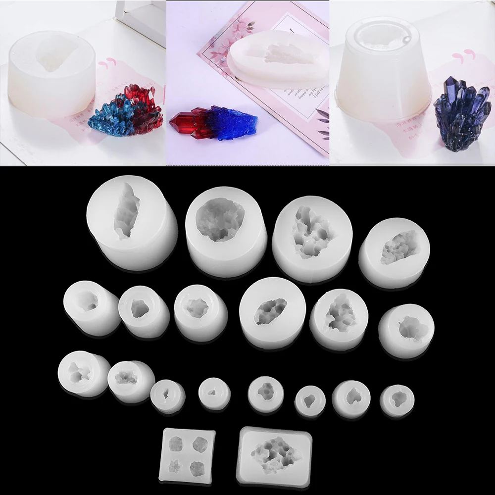 

Big Crystal Cluster Molds Resin Simulation Original Stone UV Epoxy Resin Shape Molds For DIY Handmade Home Crafts Jewelry Making