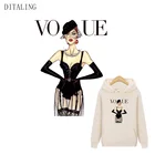 Термонаклейки для одежды, модные нашивки для девочек, наклейки сделай сам для женской футболки, термопереводные наклейки, наклейки для глажки одежды