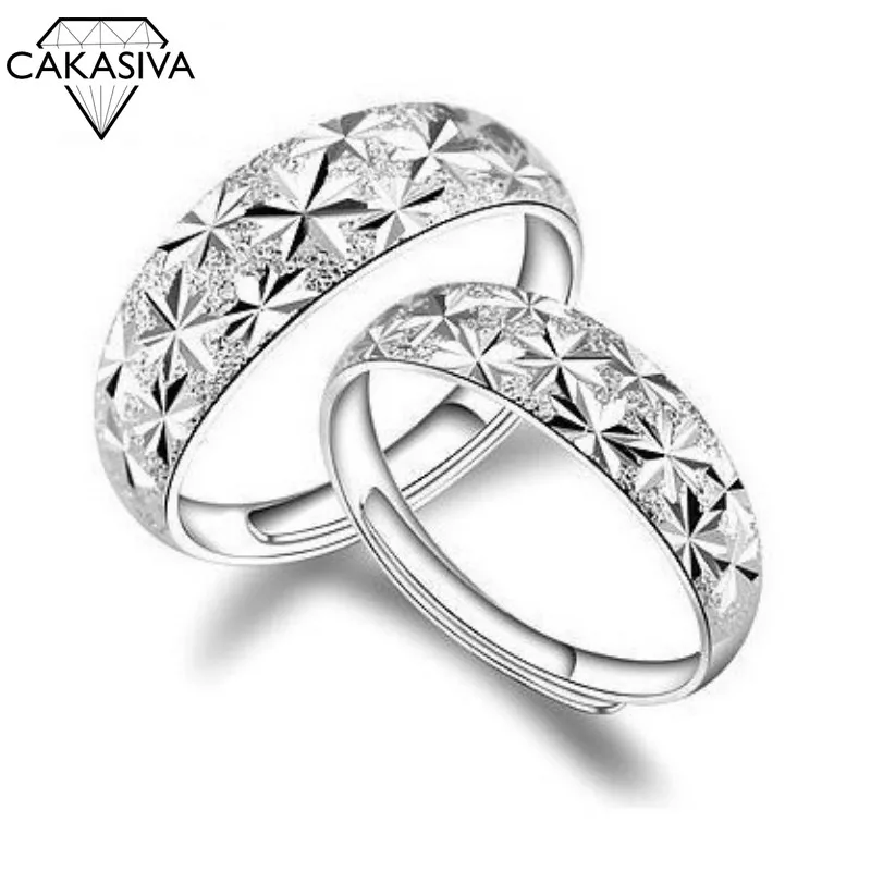 

Кольцо из серебра 925 пробы с ручной росписью Звездное, кольца для пар, мужские и женские кольца, модные простые ювелирные кольца