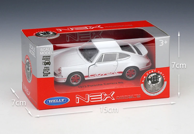 WELLY литой 1:36 классический автомобиль 1973 Porsche Carrera RS, модель автомобиля, спортивный автомобиль из металлического сплава, игрушечный автомобиль для детской коллекции