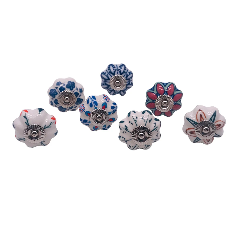 Декоративная ручка для двери ручной работы керамические ручки ящиков синяя