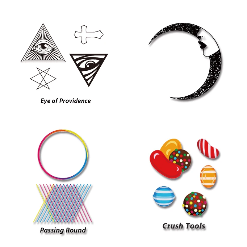 5 шт./лот искусственная Татуировка в виде конфет Радуга меняющиеся временные