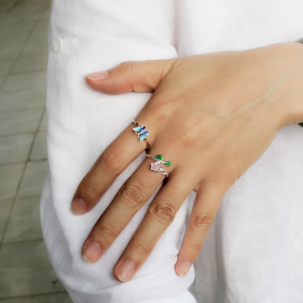 Женское коктейльное кольцо Trustdavis весеннее из стерлингового серебра 925 пробы с