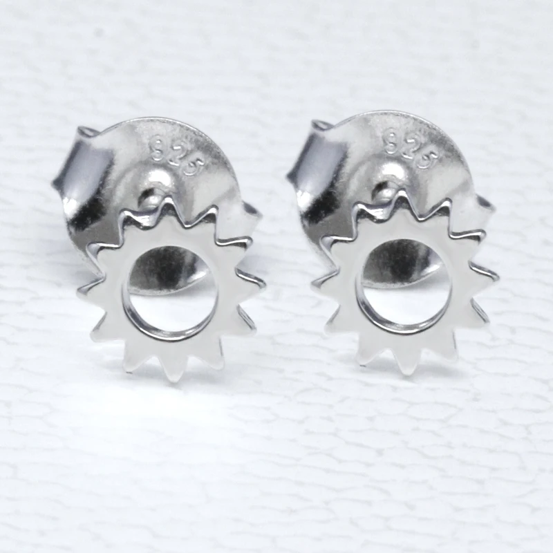 Для жены подарок подруге 925 серебро Симпатичные серьги-гвоздики крошечные серьги
