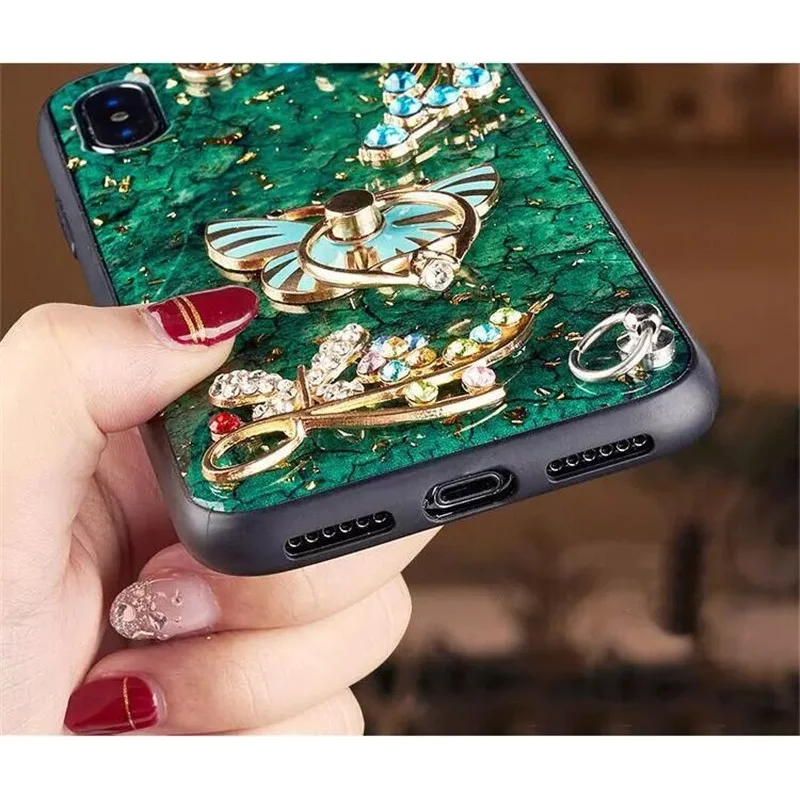 Бабочка стразы чехол для iPhone XS Max 11 Pro 8 кролик волос держатель 7 Plus 6 6s XR X |