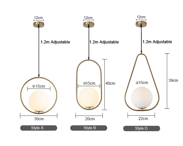 

Nordic Chandelier Minimalist Art LED Chandeliers Hang Glass Ball Living Room Bedroom Restaurant Bar Ceiling lights Contain Bulb