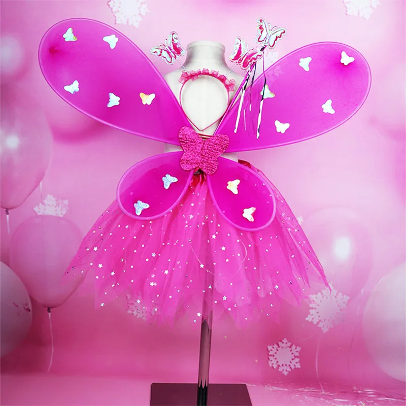 Хит продаж 4 шт./компл. мини-юбка с подсветкой для маленьких девочек головной убор