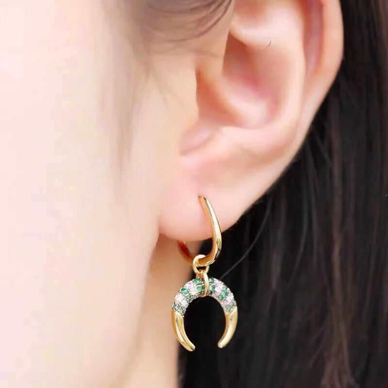 

2021 new arrival jewelry green rhinestone Earrings Jewelry for women best gift free shipping