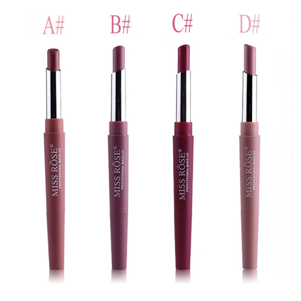 Сексуальная двухсторонняя подводка для губ Водонепроницаемая долговечная