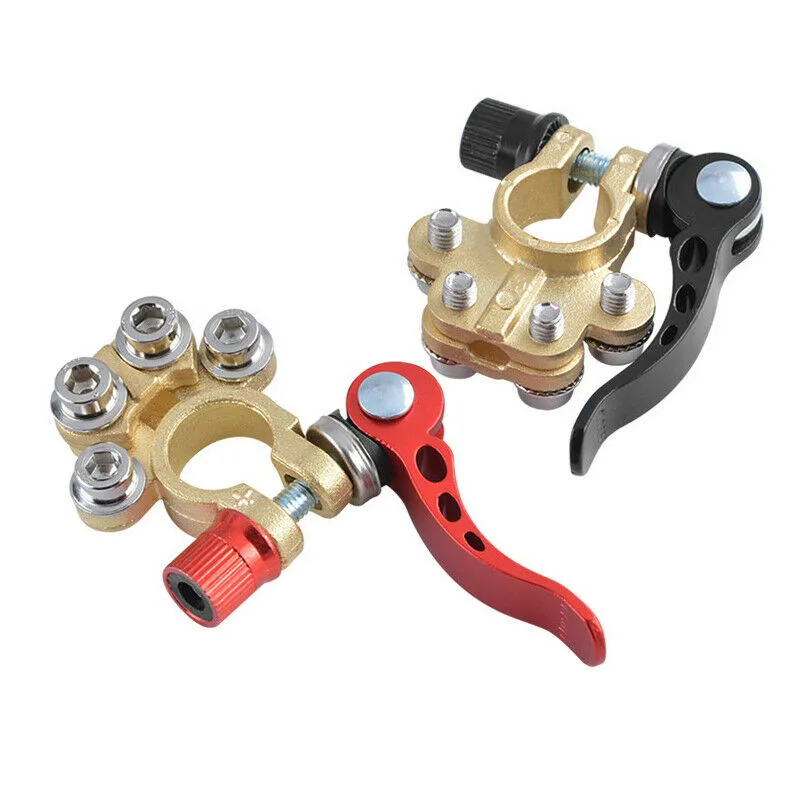 

2Pcs Copper Heavy Duty Battery Top Post Cable Terminal Wire Disconnect Switch Link Car Accessories Battery Cables Connectors