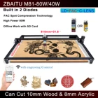 Большая рама CNC DIY гравировка резка маркировочная машина, 46x81см, 40 Вт80 Вт Мощный лазерный модуль, резка 10 мм Дерево российскийпольский склад