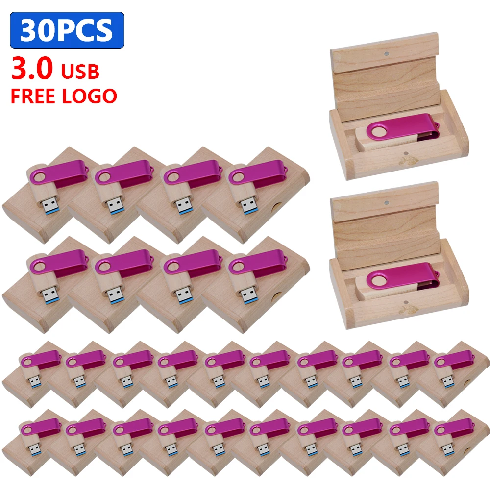 

USB-флеш-накопитель деревянный, 4/8/16/32/64 ГБ, 30 шт.