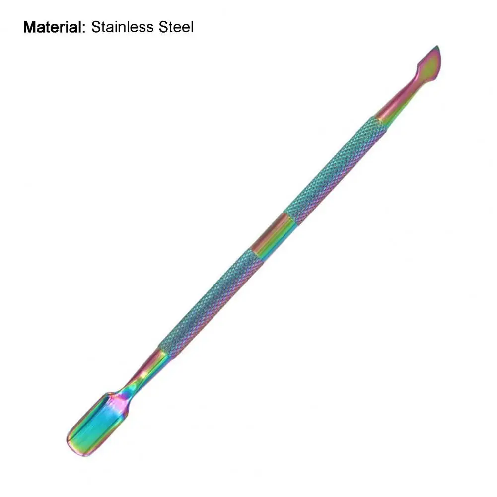 

Nail Cuticle Pusher Double Side Anti-Slip Colored Titanium Stainless Steel Cuticle Removing Pusher for Manicure