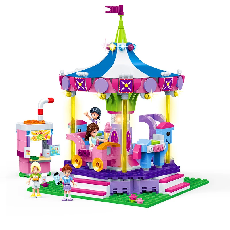 Принцесса девушка друзья карусель парк Строительные блоки Кирпич совместим