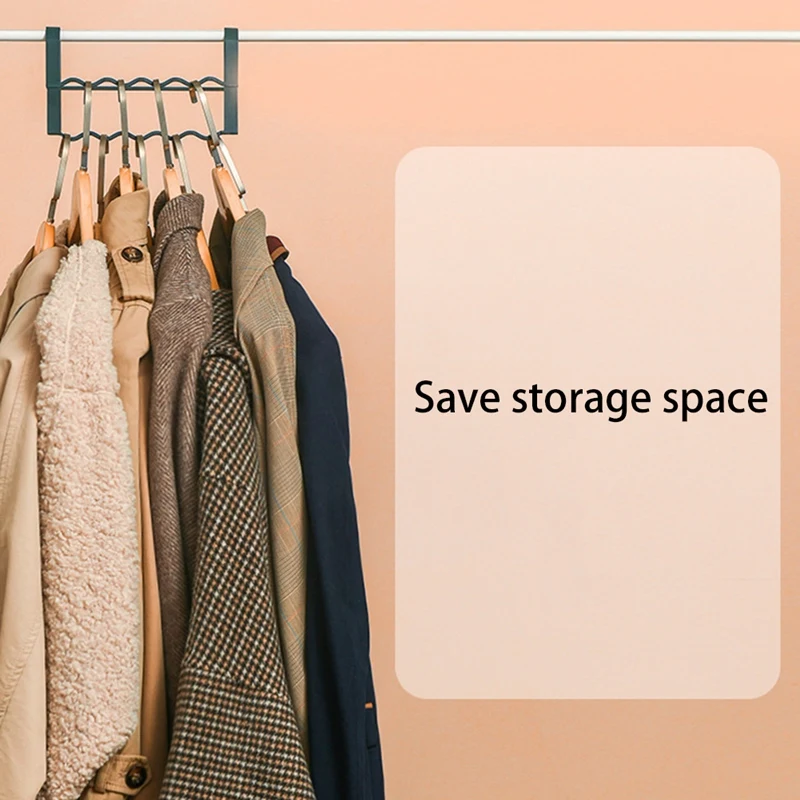 

2 Pc Rack Metal Hanger Storage Holder Hanging Coat Hat Towel Bag Punch Free Kitchen Bathroom Holder