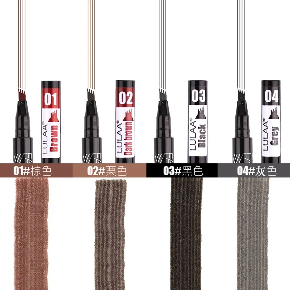 Карандаш для бровей тонкий водостойкий с микроблейдингом 4 цвета | Красота и