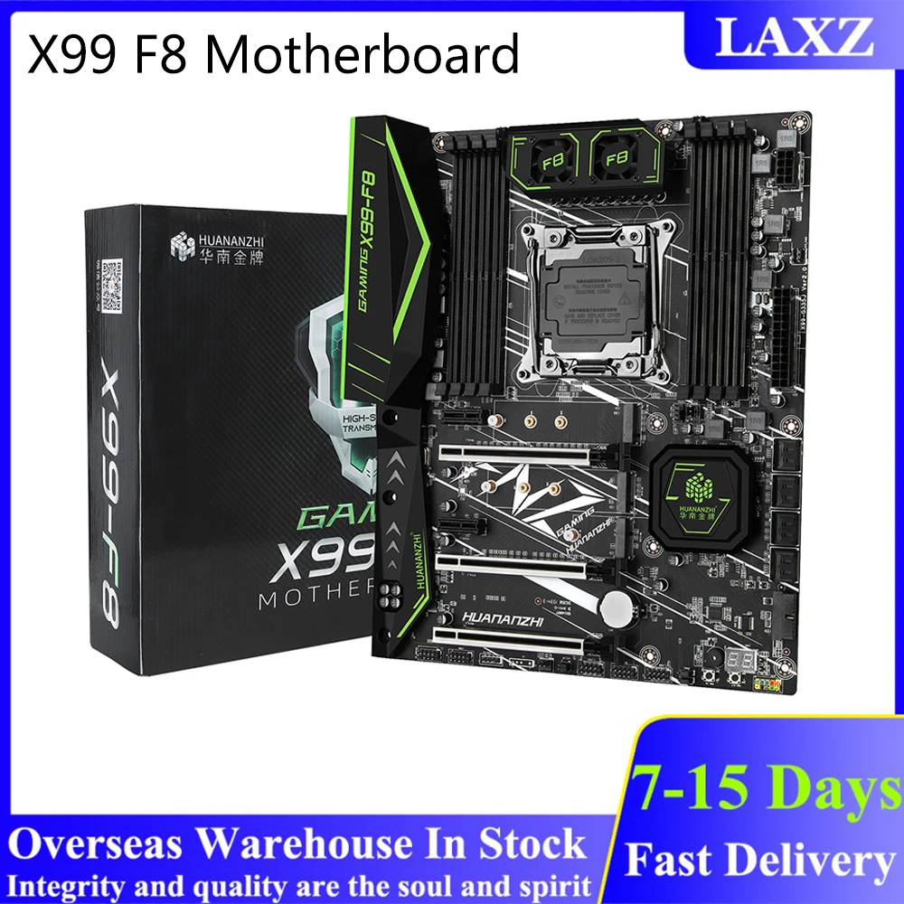 

HUANANZHI X99 F8 Motherboard LGA2011-3 V3V4 ATX SATA3 USB3.0 PCI Express3.0 NVME M.2 WIFI SSD Support 8 Channel DDR4 Mainboard