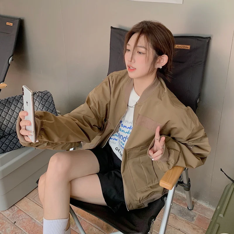Свободная куртка Женская на весну и осень новинка 2021 маленькая универсальная
