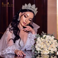 a07 luxury crystal bead bridal tiaras crown big wedding hair accessories headpieces rhinestone pageant diadem barqoue headband