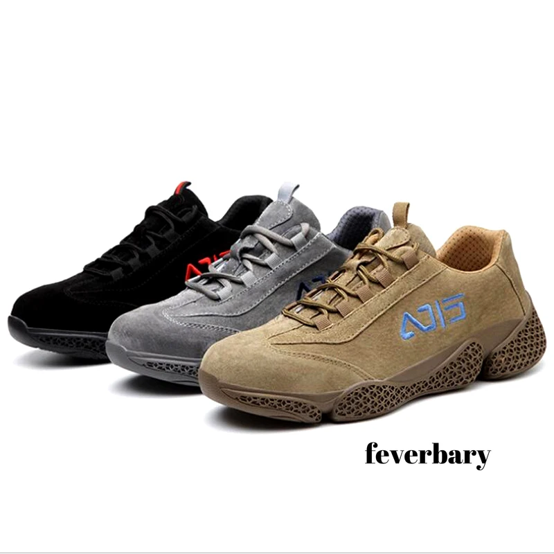 

Drop Ship CE Approved Men's Steel Toe Protective Anti Smashing Work Shoes Men Anti Slip Puncture Proof Safety Shoes