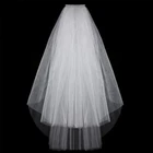 Короткие тюлевые Свадебные вуали дешевые 2022 белого цвета и цвета слоновой кости, свадебная вуаль для невесты для Mariage свадебные аксессуары