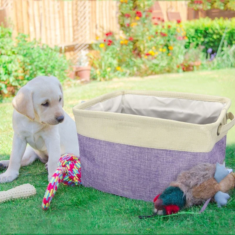 Персонализированные складной собака корзина для хранения игрушек Сумки-холсты