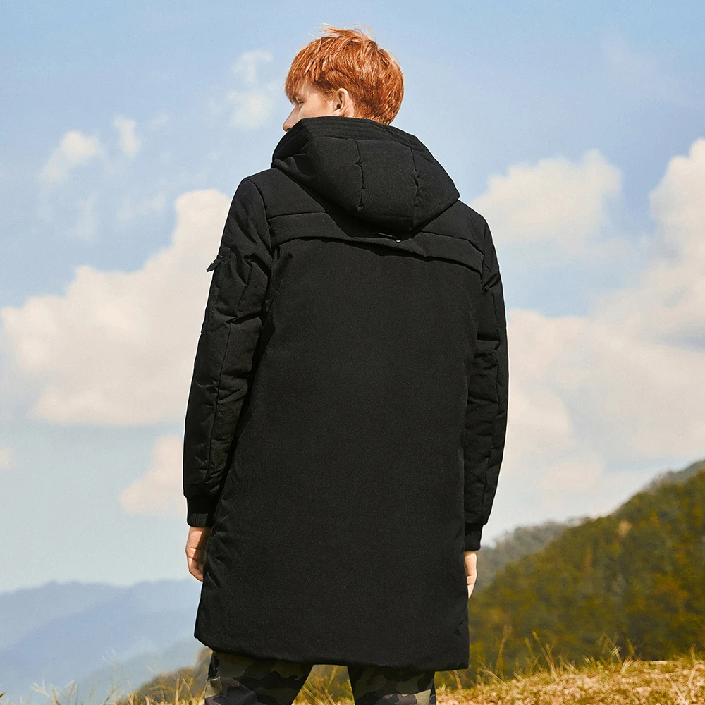 Pioneer Camp 2020 Men's Winter Down Jacket Hooded Black Long Coat Thick Warm Men's Clothing AYR901759