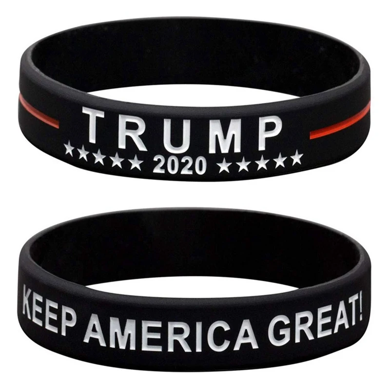 1 шт. Американский браслет Trump 2020 синий тонкий силиконовый резиновый