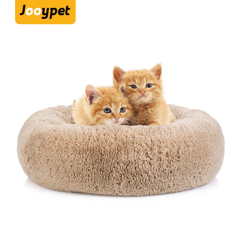 JOOYPET кровать для собак с длинными волосами Удобная пончик обнимашка круглая кровать для собаки ультра мягкая моющаяся кровать для собак и кошек