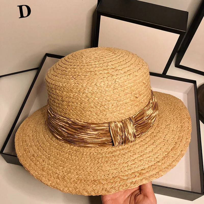 HT063 ручная выделка женская обувь Летняя шляпа от солнца пляжная с перекрестными