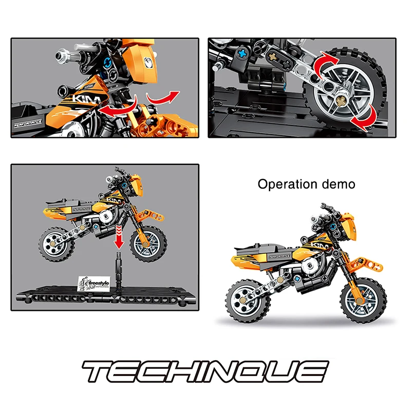 Строительные блоки technic Moto Cross мотоциклетные комплекты строительные моделей