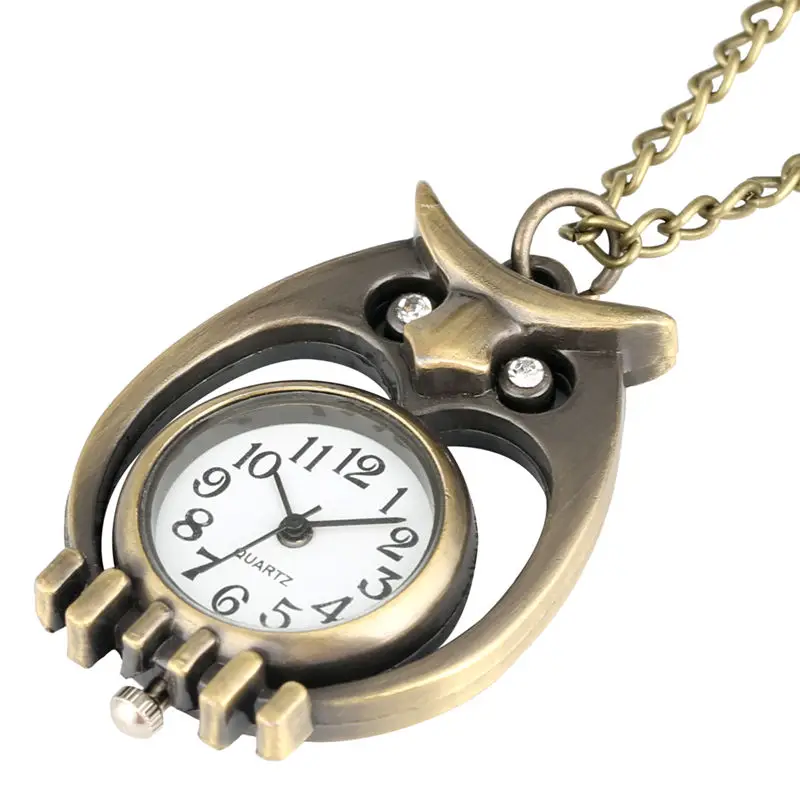 

Owl Pocket Watch Fob Hollow-out Quartz Analog Animal Pendant Watch Necklace Chain Watch for Men Women reloj de bolsillo hombre