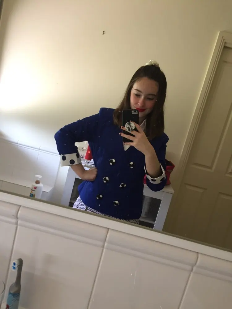 Heathers The Music Rock Musical Veronica Sawyer сценическое платье концертный карнавальный костюм женская униформа Королевский синий жакет