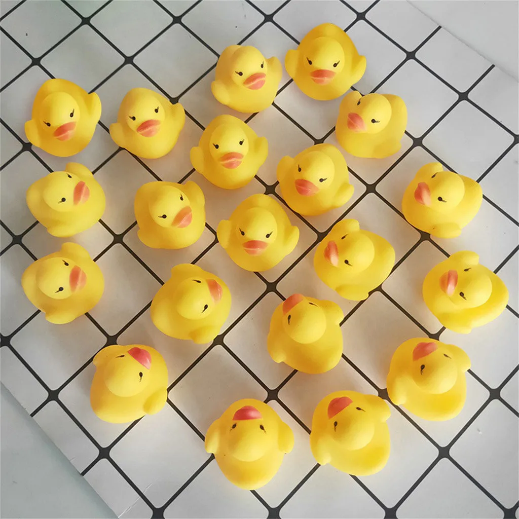 20pcs/lot Drink Float Water Swimming Child's Play Mouth Mini Small Yellow Rubber Duck Educational for Children Baby Bath Toys | Игрушки и