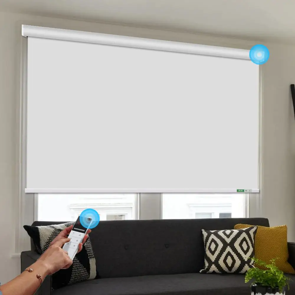 Моторизованные рулонные шторы ZSHINE перезаряжаемый мотор полностью затемняющие