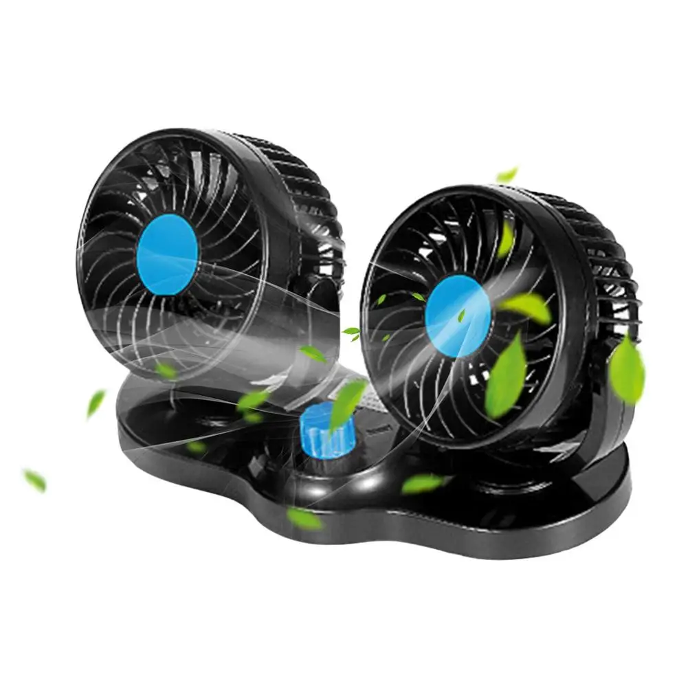 

12V 24V 360 Degree Car Dual Head Air Fan All-Round Adjustable Auto Air Cooling Fan Low Noise Car Auto Cooler Car Fan Accessories