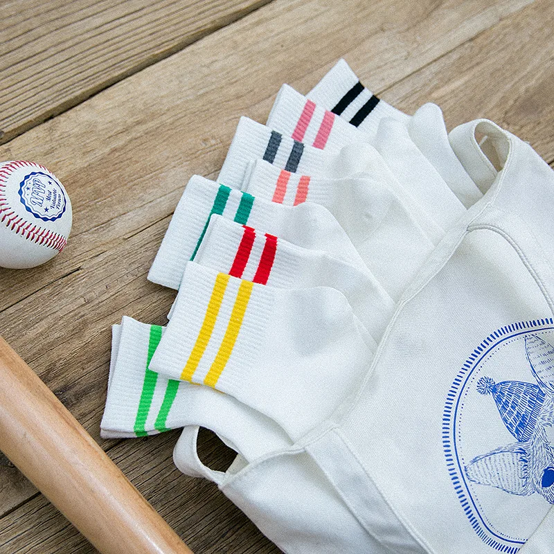 

striped socks calcetines harajuku skarpetki damskie chaussette femme mujer korean style women japan white woman cotton sport