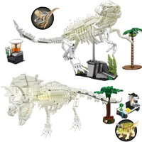 tyrannosaurus rex triceratops dino museum building blocks jurassic 3d dinosaurs fossils skeleton bricks toys for children gifts