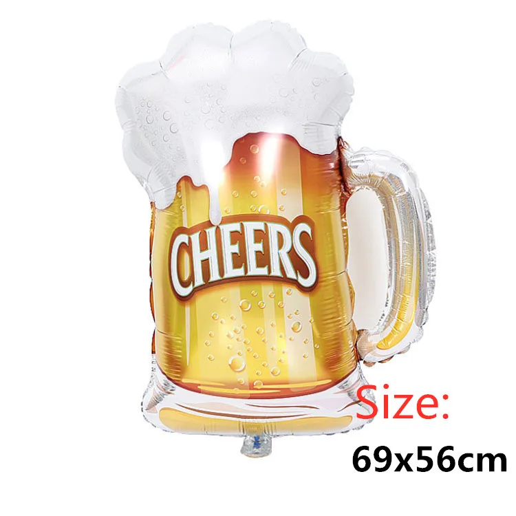 2 шт. пивные фольгированные воздушные шары Корона и чашки узоры майларовые